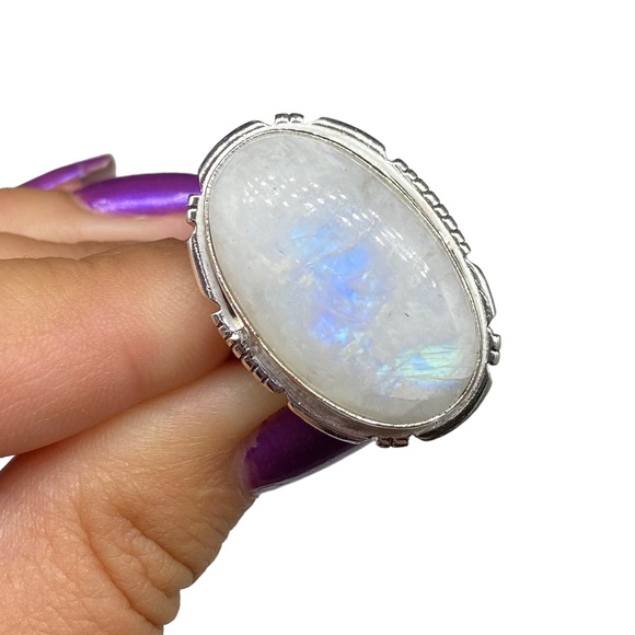 Jewelry - Rainbow Moonstone Gemstone Ring.